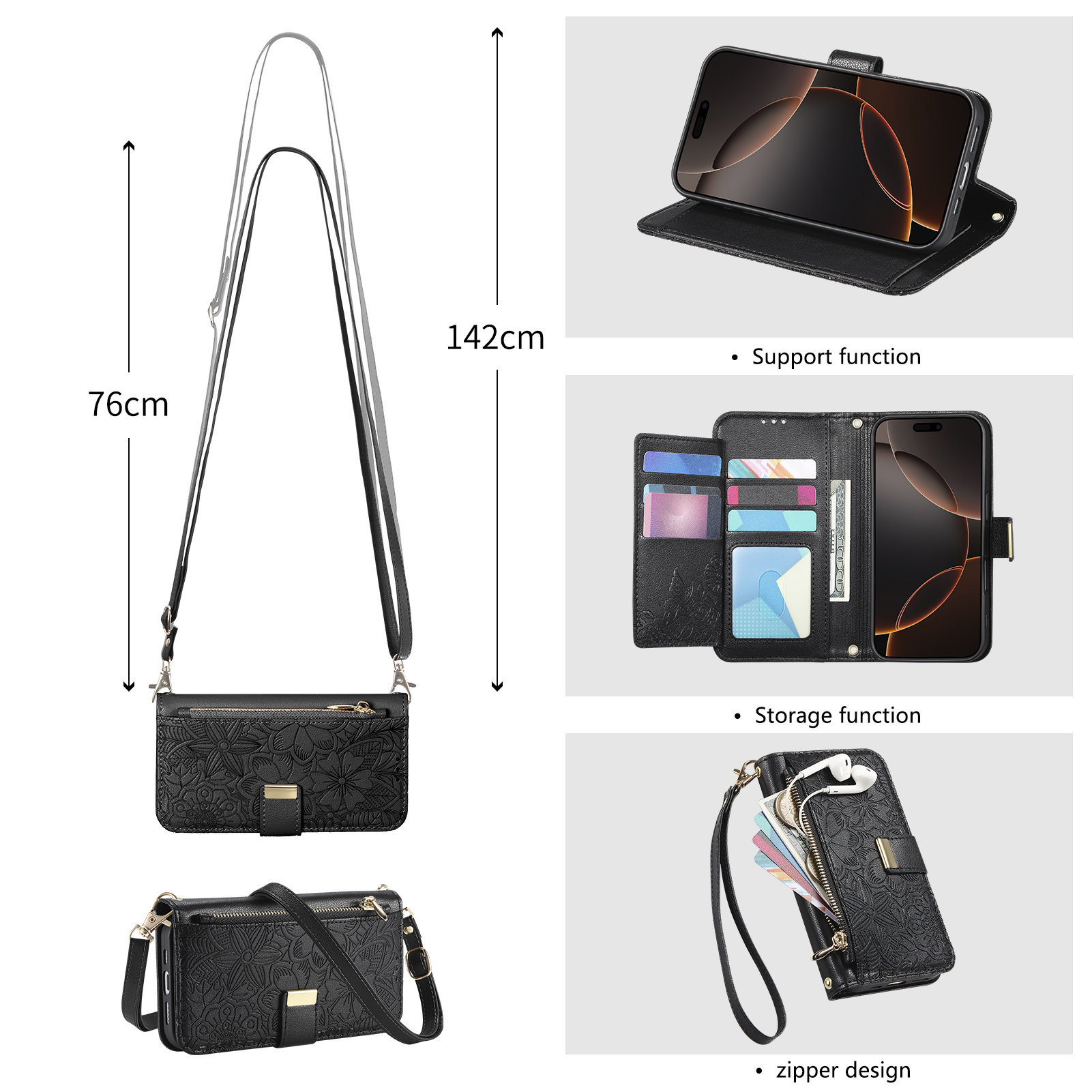 حافظة هاتف جلدية بسحاب وحزام م - مراجعة Phone Bag Crossbody وسعره