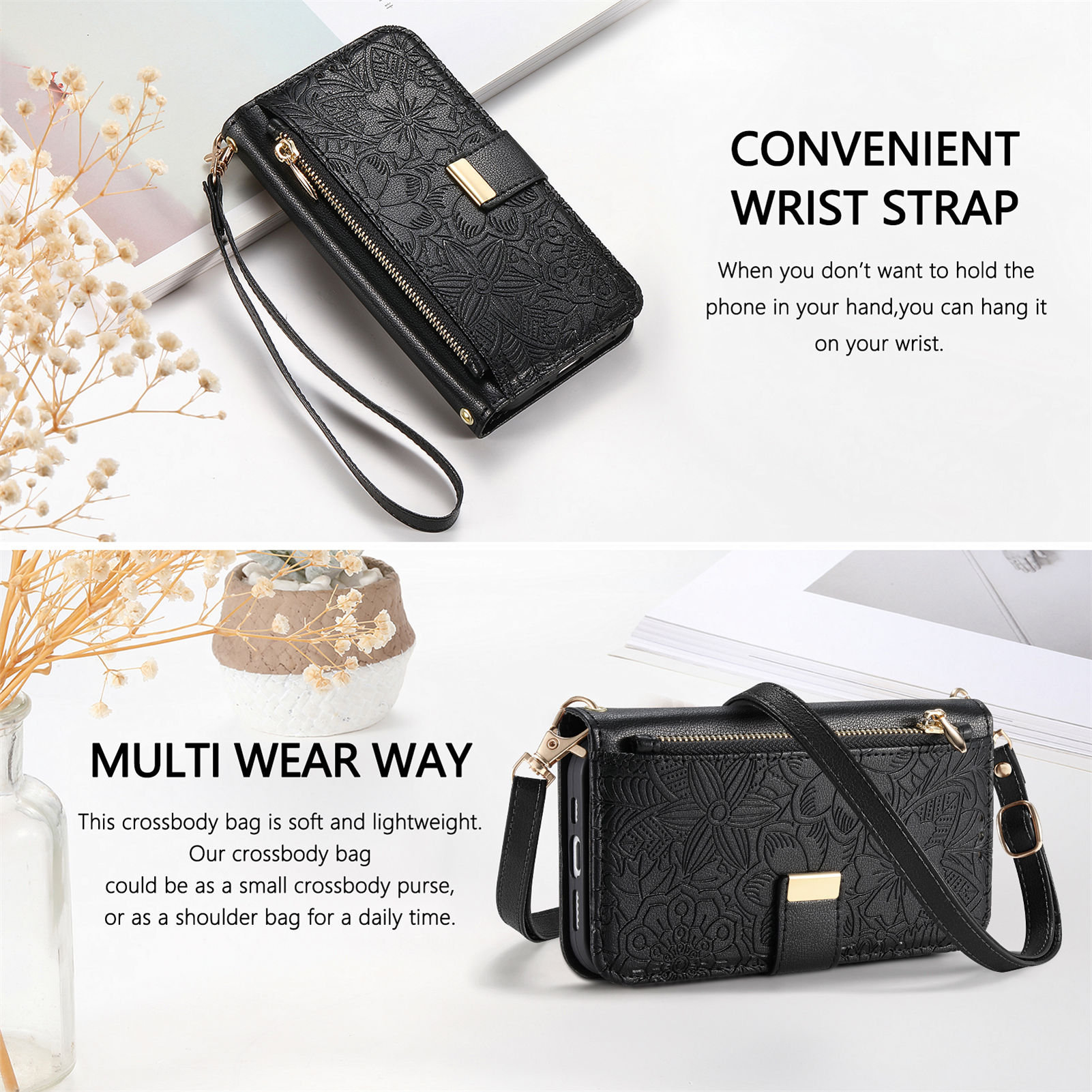 حافظة هاتف جلدية بسحاب وحزام م - مراجعة Phone Bag Crossbody وسعره